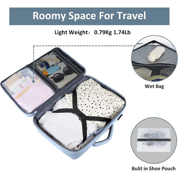 Taygeer Women's Powder Purple Travel Backpack Carry On 15.6inch Laptop Backpack - Picture 3 of 9